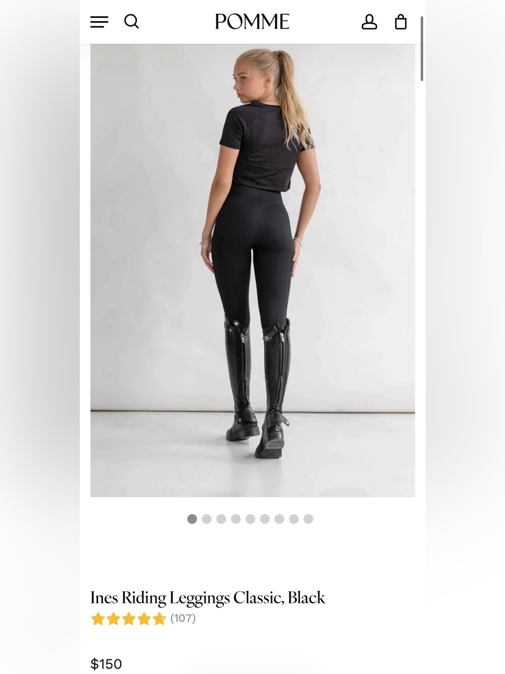 🎀🐎NWT POMME Ines Riding Leggings in Classic Black🐎🎀